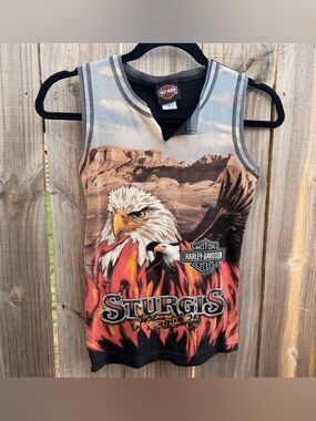 VINTAGE HARLEY DAVIDSON STURGIS EAGLE TANK TOP SZ Medium